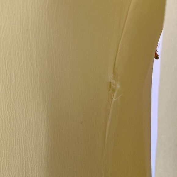 Vintage Lemon Yellow 60s/ 70s Maxi Chiffon Gown - Picture 15 of 16